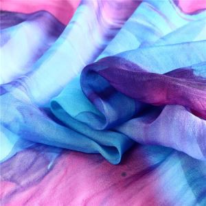 Gedrukte zijde chiffon stof